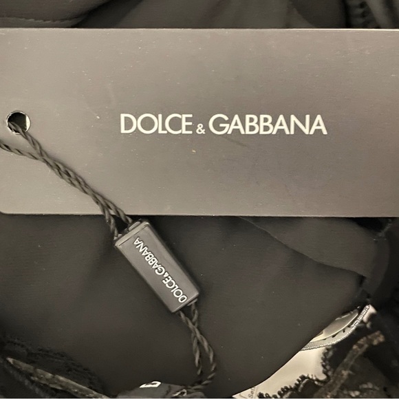 Dolce & Gabbana Black Silk Chiffon Lace Corset Slip Dress Size IT 46 (US 12) NWT - Picture 7 of 8